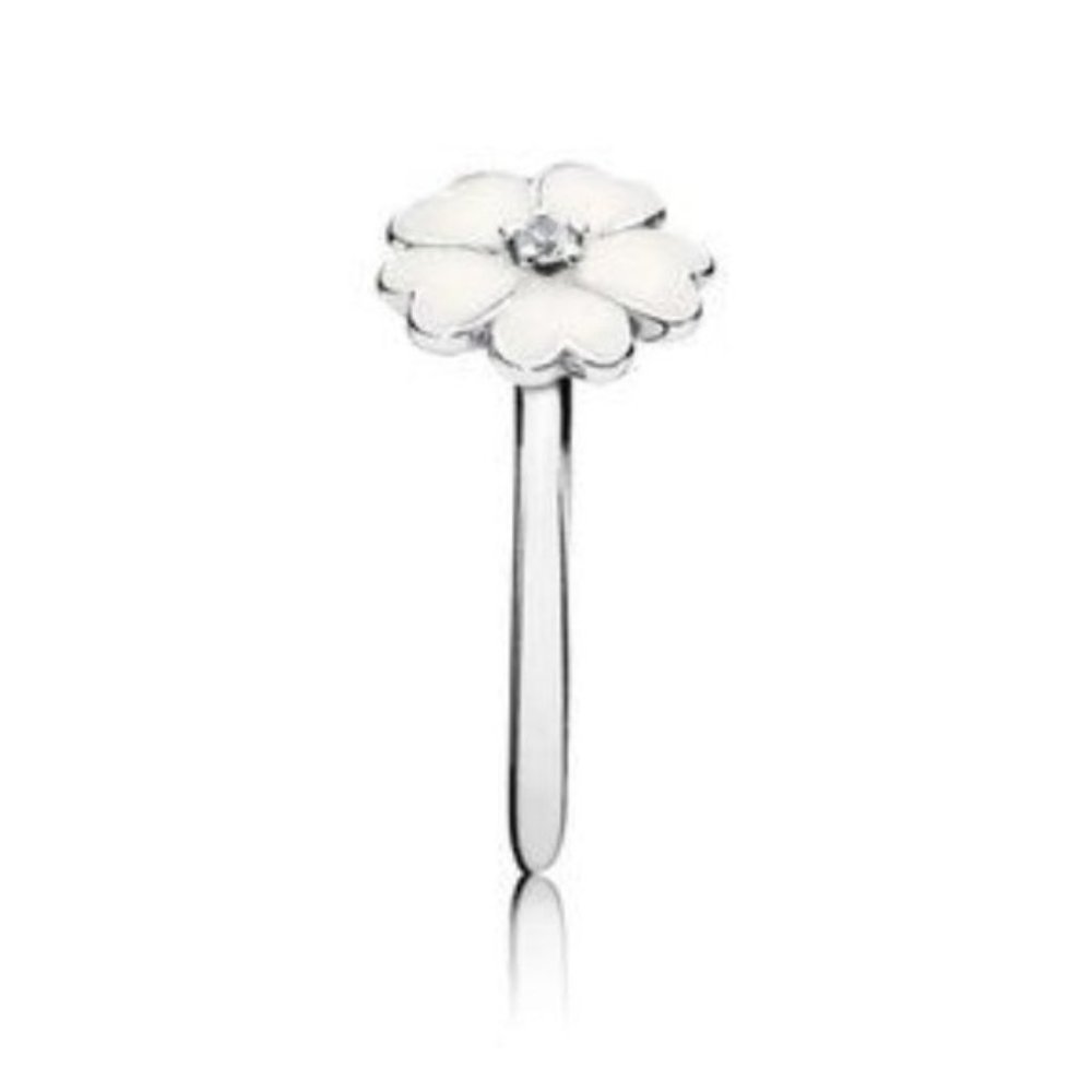 Pandora White Primrose Ring